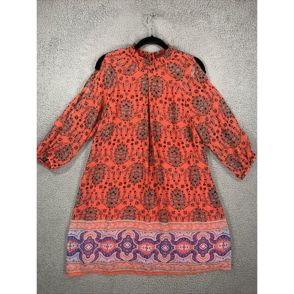 Speechless Women’s Blouse Shirt Top Size XL Peasant Boho Top Mix Print L/S - Picture 1 of 13
